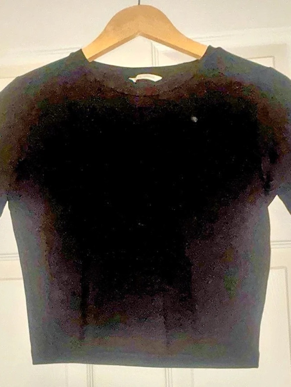 Zara Black Short Sleeve Crop Top